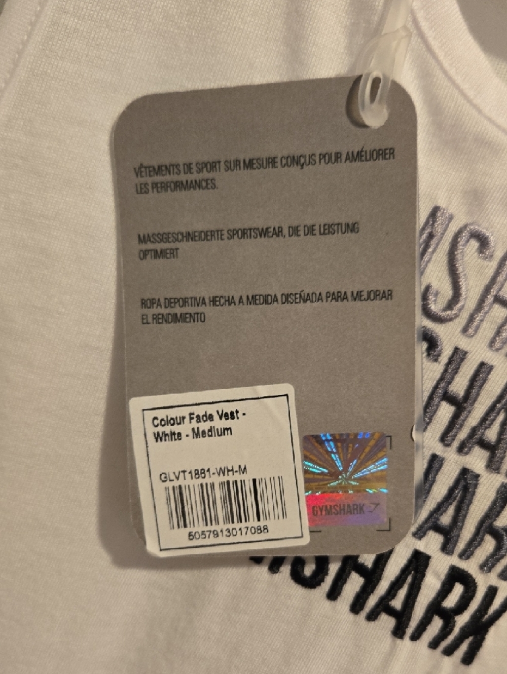 Gymshark Pale Pink Cross-Back Gym Tank with Stacked Logo Medium NWT - Picture 2 of 9